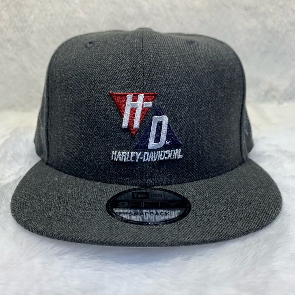 Harley-Davidson By New Era Triangle HD 9FIFTY Snapback Woven Baseball Cap, Gray